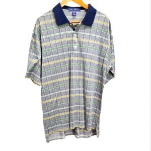 Alan Flusser‎ Men's Golf Polo Shirt Size Large Cotton Lisle